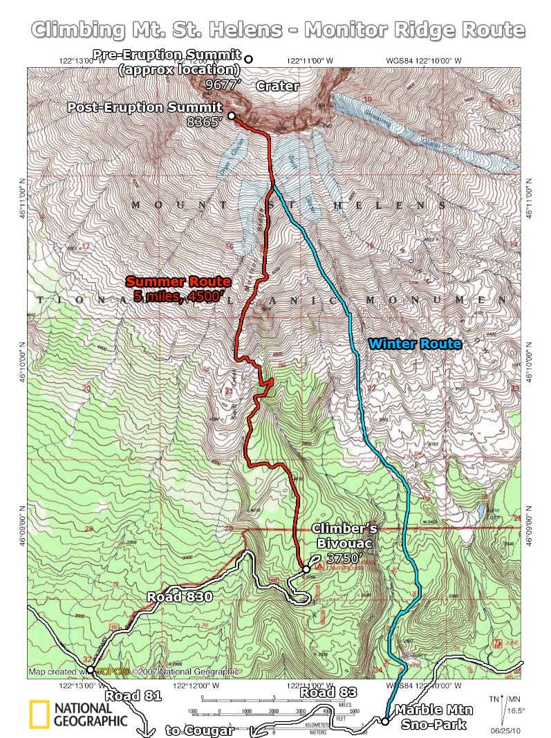 Source: Portland Hikers Field Guide - Mt St Helens Hike