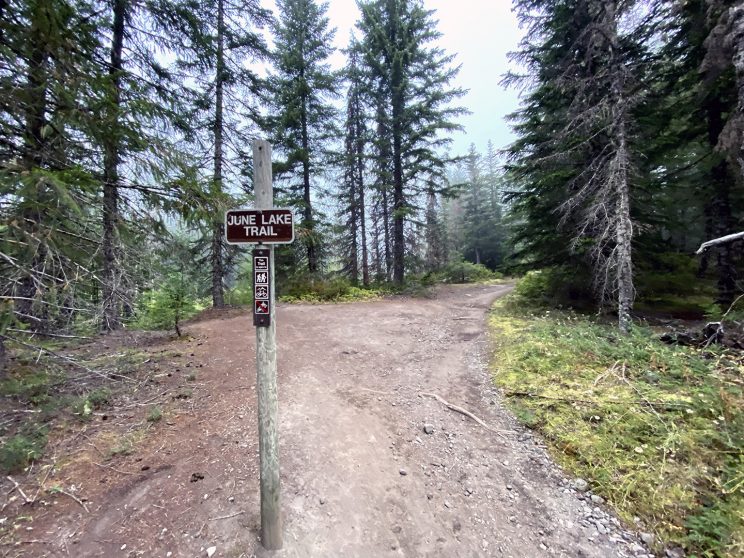 June Lake Trailhead has a modest amount of parking and has no fees. - Aug 2020