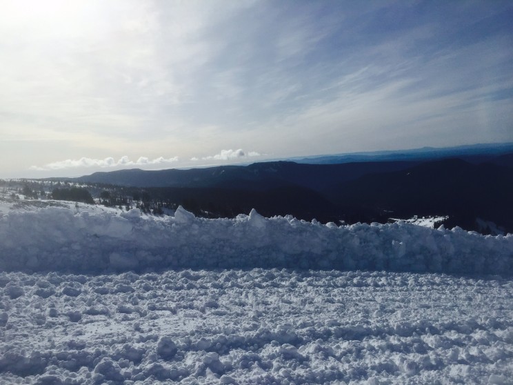 Mt Hood Timberline snow road.