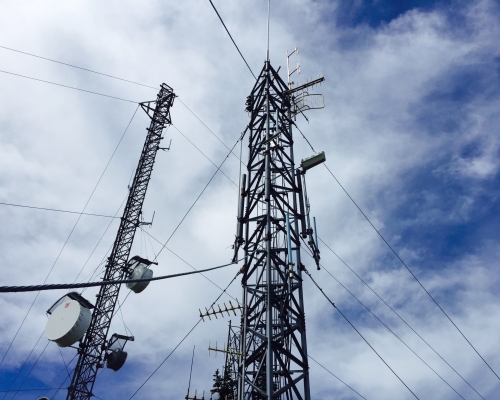 Radio towers on Mount Defiance.