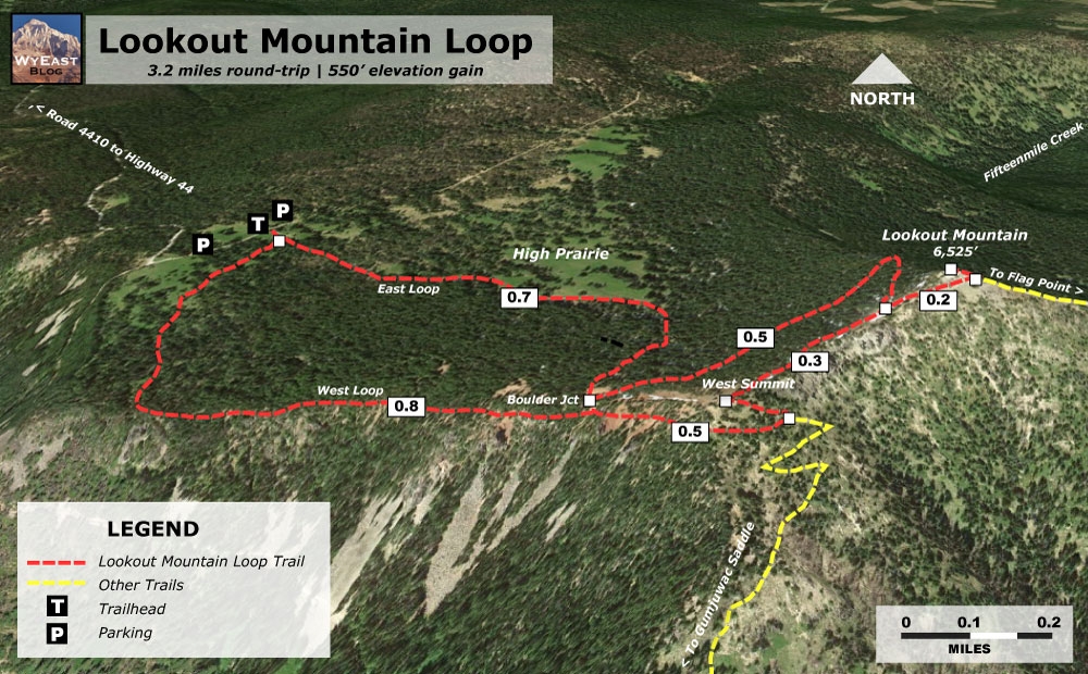 Lookout Mountain Loop Trail Map - Brought to you by WyEast blog.
